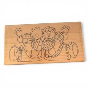 Finders Keepers Dolls With Birds 1995 FK633 Large Rubber Stamp